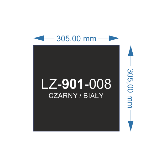 LZ-901-008 czarny/biały 305x305